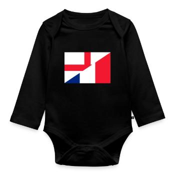 England France Flag Football - Organic Longsleeve Baby Bodysuit - black - Front