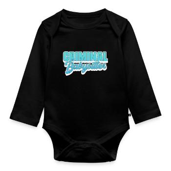 Criminal Babysitter - Correction Officer Prison - Baby Bio-Langarm-Body - Schwarz - Vorne