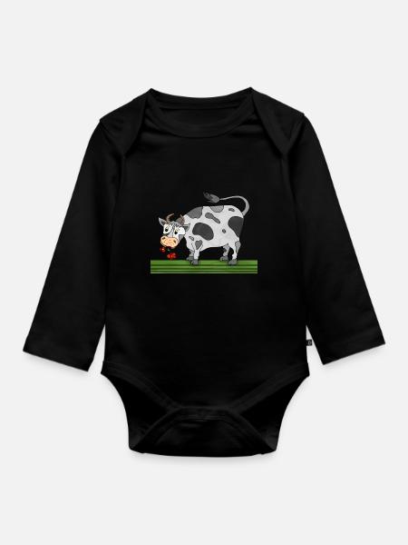 Bull - Organic Longsleeve Baby Bodysuit - black