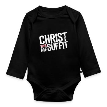 CHRIST SEUL ME SUFFIT - Body Bébé bio manches longues - noir - Devant
