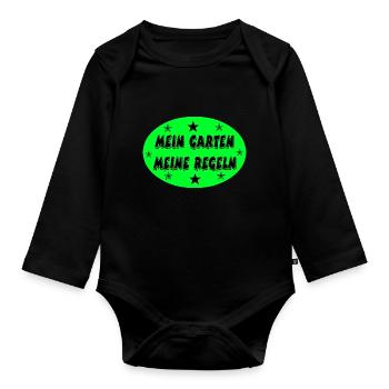 Garten - Baby Bio-Langarm-Body - Schwarz - Vorne