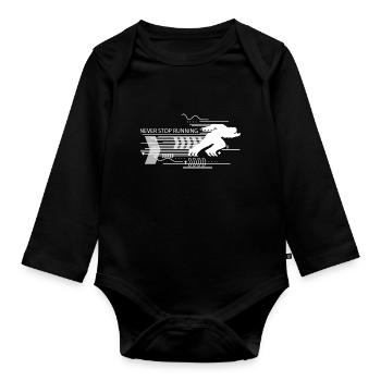 Biking Running Marathon Triathlon Bike - Organic Longsleeve Baby Bodysuit - black - Front