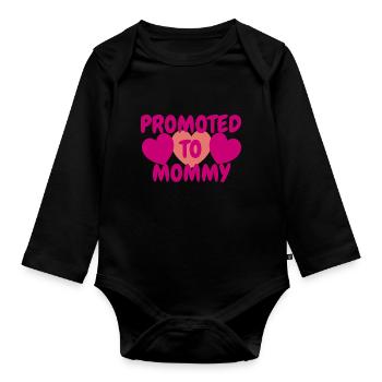 Mutter werdende Mama Mommy Schwangerschaft Mom - Baby Bio-Langarm-Body - Schwarz - Vorne