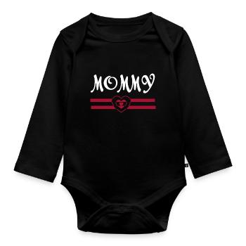 Schwangerschaft Babyparty Babyshower Boy Girl - Baby Bio-Langarm-Body - Schwarz - Vorne