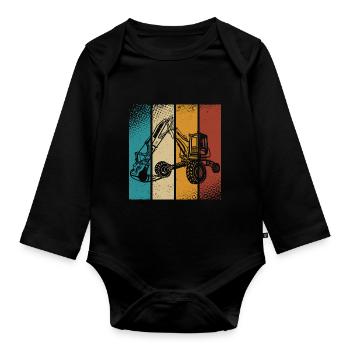 Bagger - Baby Bio-Langarm-Body - Schwarz - Vorne