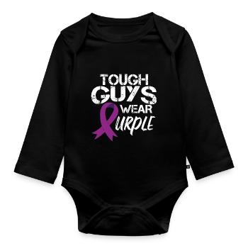Les durs à cuire portent du violet - Body Bébé bio manches longues - noir - Devant