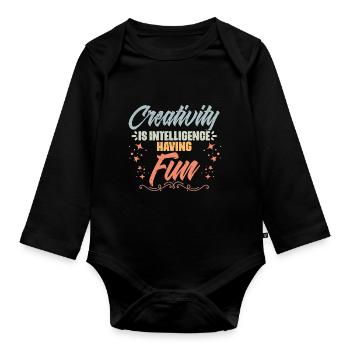 Retro Artist Appreciation For A Creative Artist - Organic Longsleeve Baby Bodysuit - black - Front