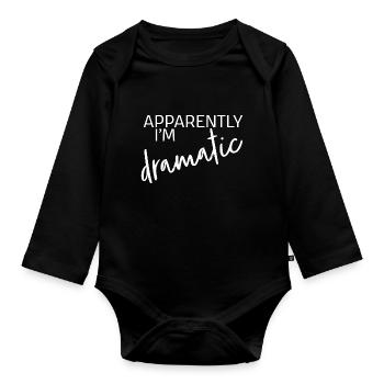 Apparemment je suis dramatique - Body Bébé bio manches longues - noir - Devant