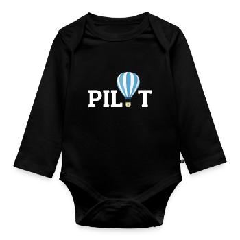 Hot Air Ballooning Hopper Balloon Pilot Balloonist - Organic Longsleeve Baby Bodysuit - black - Front