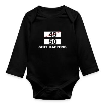 Lustiger Spruch Witzig Humor Geschenkidee - Baby Bio-Langarm-Body - Schwarz - Vorne