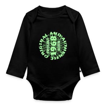 Hobby 1968 - Baby Bio-Langarm-Body - Schwarz - Vorne