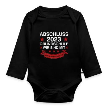 Grundschule Abschluss 2023 Grundschulabschluss Ges - Baby Bio-Langarm-Body - Schwarz - Vorne