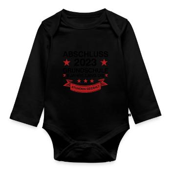 Grundschule Abschluss 2023 Grundschüler Geschenk - Baby Bio-Langarm-Body - Schwarz - Vorne