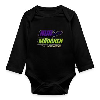 miezekatze lieben hauskatze statement großkatze - Baby Bio-Langarm-Body - Schwarz - Vorne