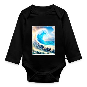 Perfect Wave #002f - Baby Bio-Langarm-Body - Schwarz - Vorne
