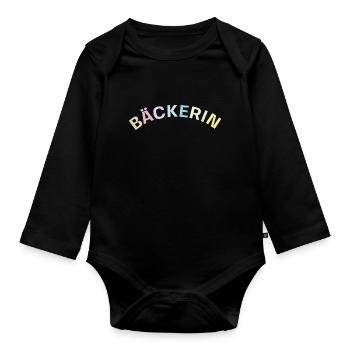 Bäckerin - Baby Bio-Langarm-Body - Schwarz - Vorne