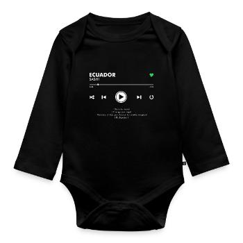 ECUADOR - Play Button & Lyrics - Baby Bio-Langarm-Body - Schwarz - Vorne