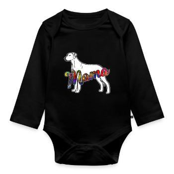 Rhodesian Ridgeback Rhodesian Ridgeback Mama - Organic Longsleeve Baby Bodysuit - black - Front