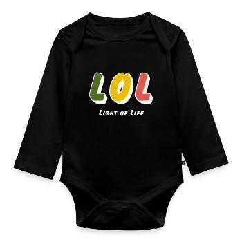 LOL - Light of Life - Organic Longsleeve Baby Bodysuit - black - Front