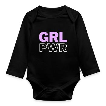 Girl Power Modern - Organic Longsleeve Baby Bodysuit - black - Front