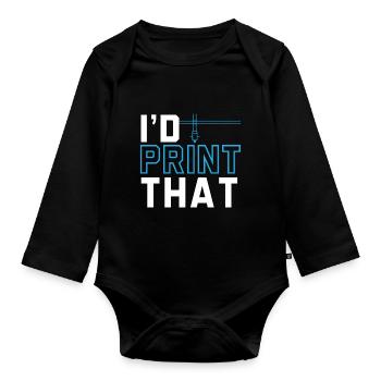 I would print this machinist CNC programmi - Organic Longsleeve Baby Bodysuit - black - Front