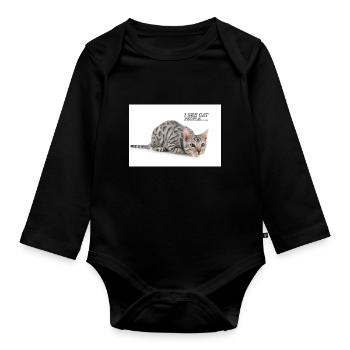 I spy with my kitty eye - Organic Longsleeve Baby Bodysuit - black - Front