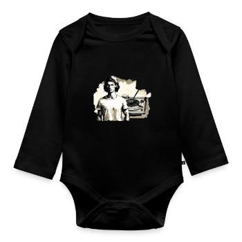 Dont let go - Organic Longsleeve Baby Bodysuit - black - Front