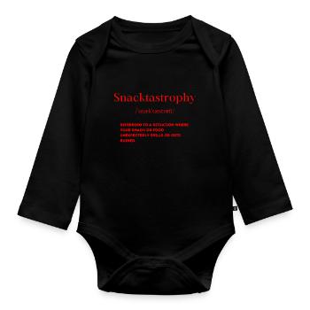 Snacktastrophy Definition - Organic Longsleeve Baby Bodysuit - black - Front