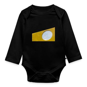 The hole in the yellow wall and the blue sky - Organic Longsleeve Baby Bodysuit - black - Front