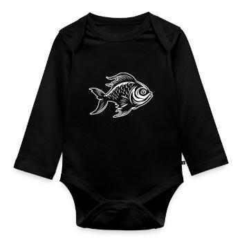 Pêche au poisson Pêche en mer - Body Bébé bio manches longues - noir - Devant