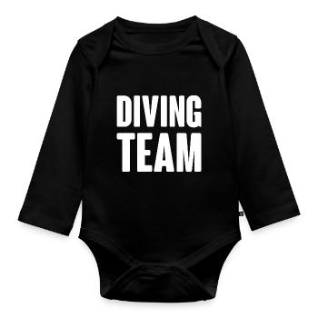 Diving Team - Organic Longsleeve Baby Bodysuit - black - Front