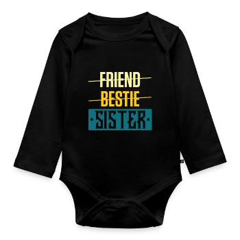 Girlfriend Sister - Organic Longsleeve Baby Bodysuit - black - Front