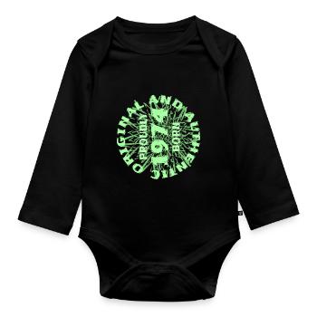 Hobby 1974 - Organic Longsleeve Baby Bodysuit - black - Front