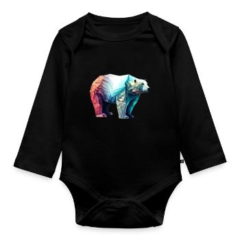 Polar bear - Organic Longsleeve Baby Bodysuit - black - Front