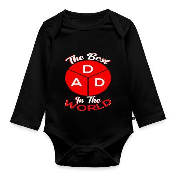The Best Dad in the World - Organic Longsleeve Baby Bodysuit - black - Front
