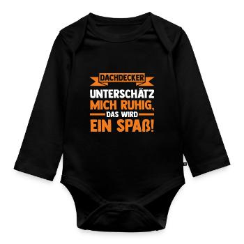 Dachdecker Beruf Dachdecken Geschenk - Baby Bio-Langarm-Body - Schwarz - Vorne