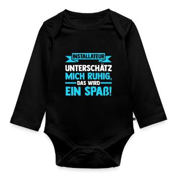 Installateur Beruf Installateure Geschenk - Baby Bio-Langarm-Body - Schwarz - Vorne
