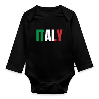 Flag of Italy - Organic Longsleeve Baby Bodysuit - black - Front
