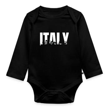 City of Italy - Organic Longsleeve Baby Bodysuit - black - Front