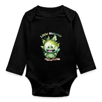 Kleine Monster 2 - Baby Bio-Langarm-Body - Schwarz - Vorne
