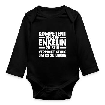 Enkelin - Baby Bio-Langarm-Body - Schwarz - Vorne