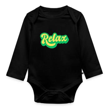 relax - Baby Bio-Langarm-Body - Schwarz - Vorne