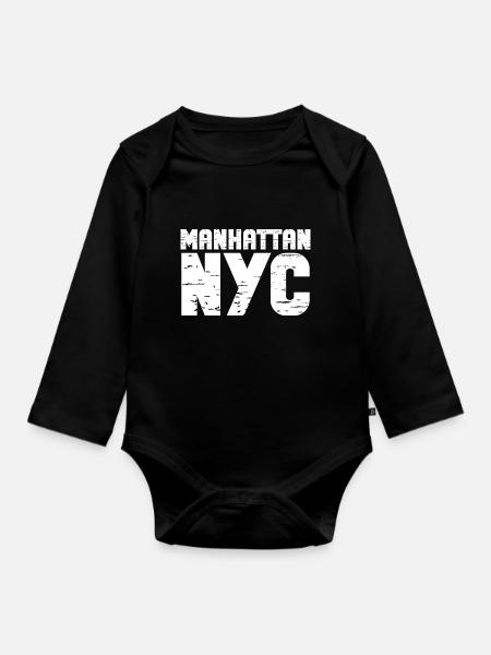 Manhattan - Baby Bio-Langarm-Body - Schwarz