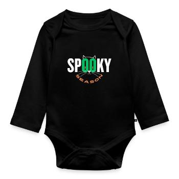 Creepy season - Organic Longsleeve Baby Bodysuit - black - Front