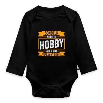 Sondeln Sondel Sondengänger Sondler - Baby Bio-Langarm-Body - Schwarz - Vorne