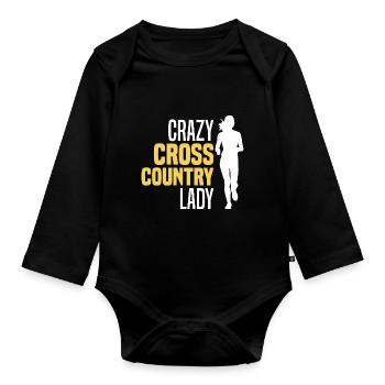 Crosslauf | Cross Country Läufer Berglauf Geschenk - Baby Bio-Langarm-Body - Schwarz - Vorne
