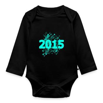 Year: 2015 - Organic Longsleeve Baby Bodysuit - black - Front