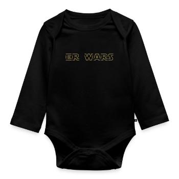 Er Wars - Baby Bio-Langarm-Body - Schwarz - Vorne