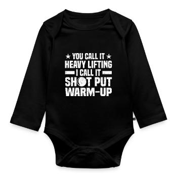 Kugelstoßen Leichtathletik | Sport Athlet Geschenk - Baby Bio-Langarm-Body - Schwarz - Vorne