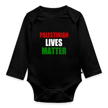 Palestinian lives matter - Body Bébé bio manches longues - noir - Devant